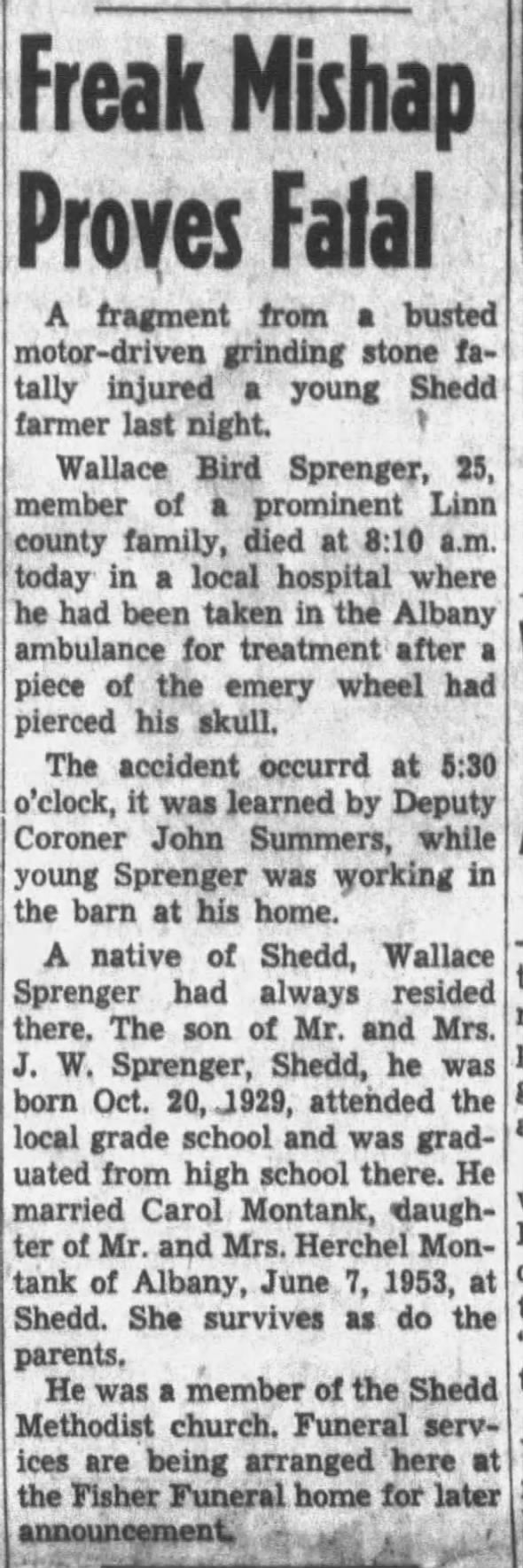Clipping from Albany Democrat-Herald
